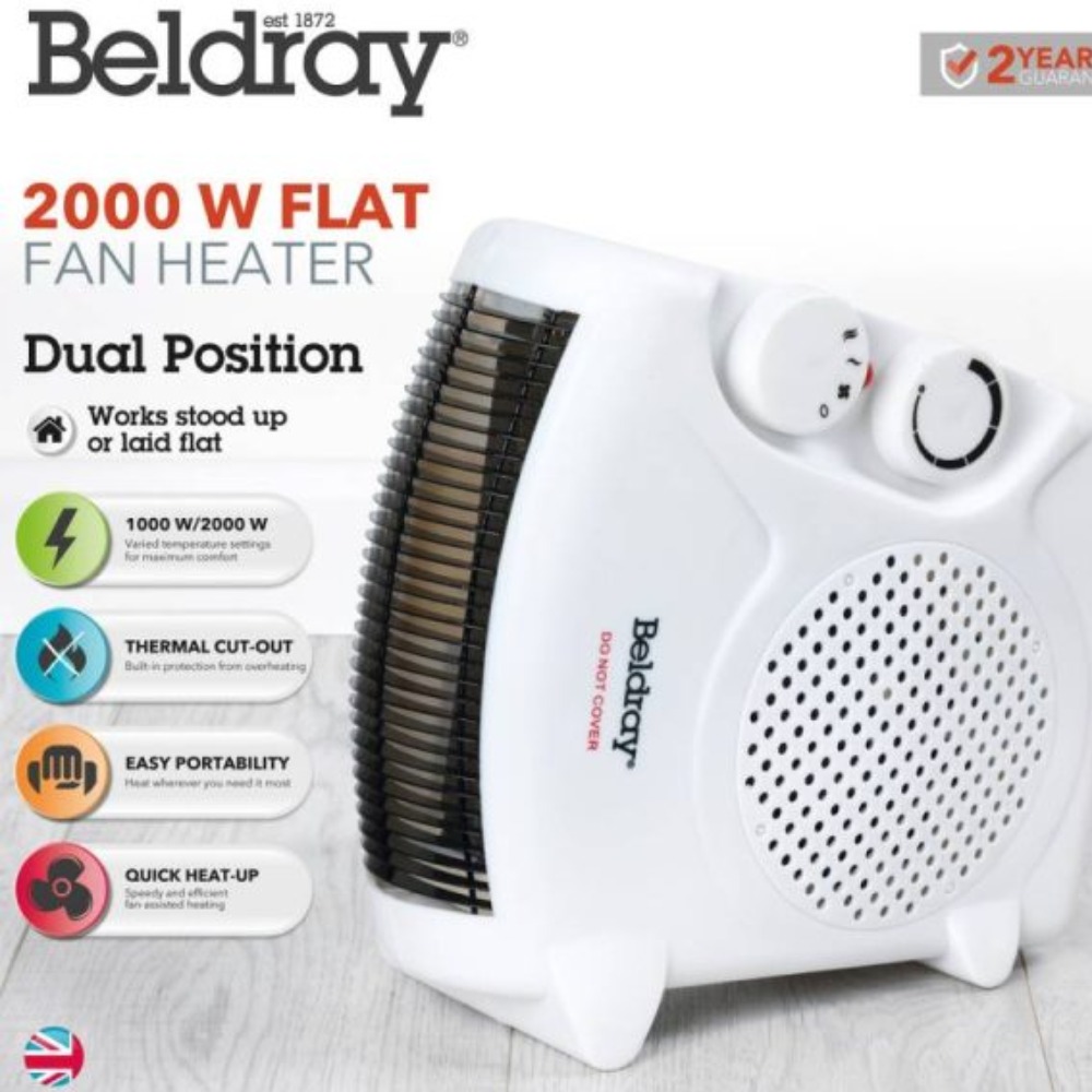 BELDRAY UPRIGHT/FLATBED PORTABLE FAN HEATER WITH COOL AIR FUNCTION